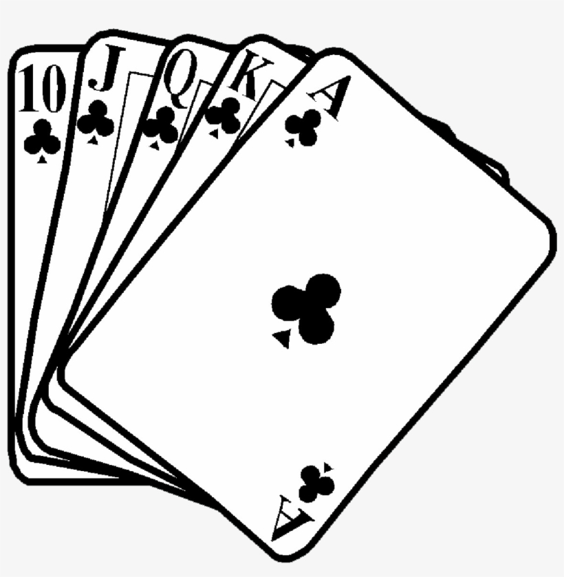 Royal Flush in Clubs - Classic Playing Card Illustration