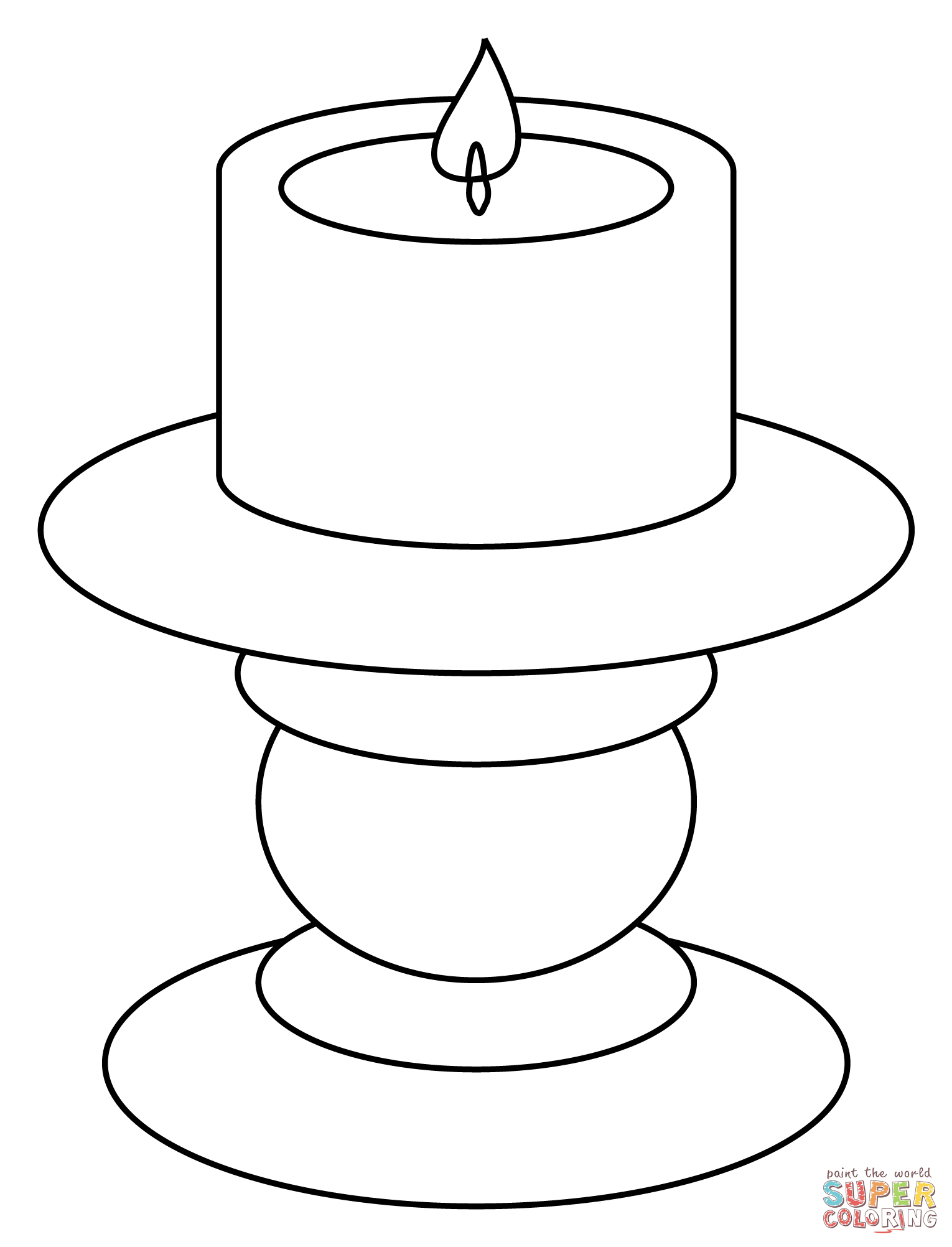 Printable Candle Coloring Page - Free Download for Kids & Adults