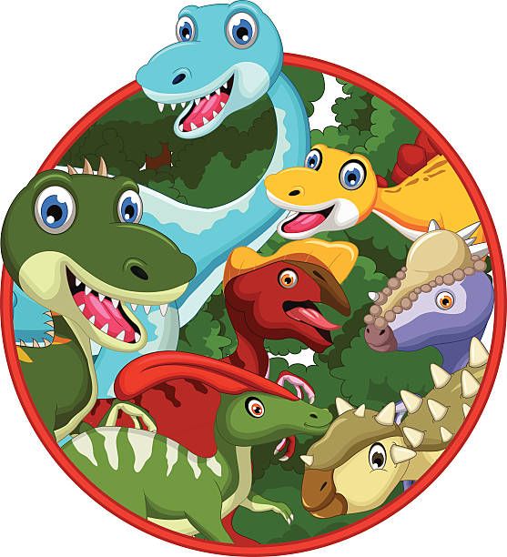 Fun Dinosaur Cartoon Illustration for Kids & Educational Content
