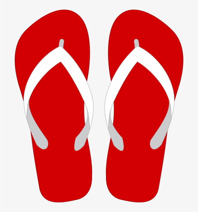 Red Flip-Flops - Classic Summer Footwear Illustration