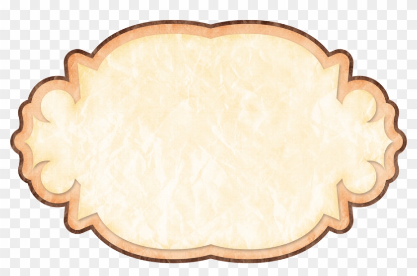 Vintage-style ornate parchment frame with scalloped edges and aged texture, transparent background.