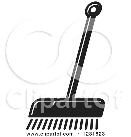 Isolated Cartoon Push Broom Sweeping Away Dust Royalty Free SVG - Clip ...