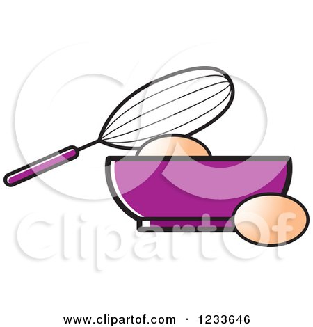 Baking Tools Clipart - Whisk, Bowl, and Eggs for Recipes & Cooking Sites