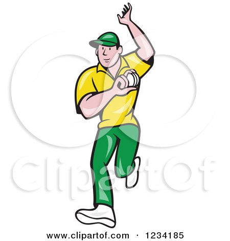 Cricket Bowler Illustration - Free Clipart for Sports Websites