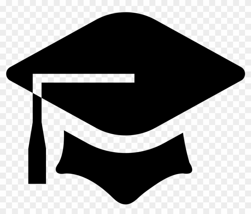 Black graduation cap with tassel and mortarboard, symbolizing academic achievement.