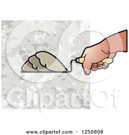 Trowel Application Illustration - Construction & Masonry Clipart