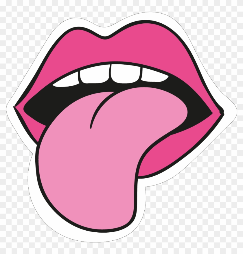 Playful Tongue-Out Lips Sticker - Free PNG Download