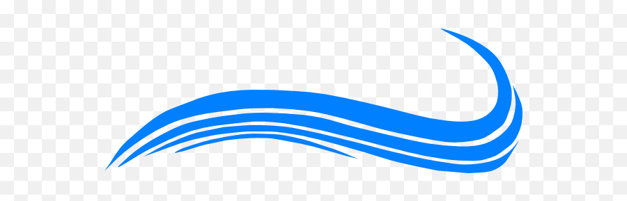 Blue abstract wave-like logo with layered flowing lines on transparent background.