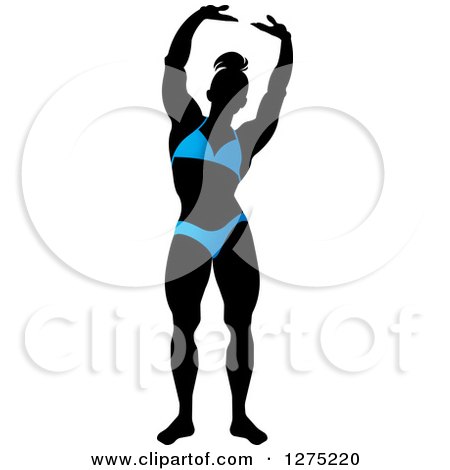 Female Bodybuilding Pose Silhouette - Strength and Fitness Illustration