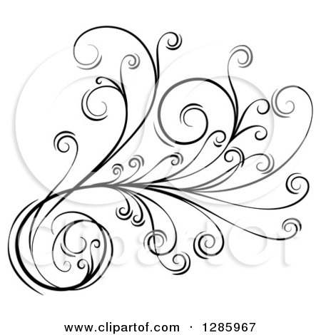 Elegant Swirl Designs Clip Art Right Floral - Swirl Png - Clip Art Library