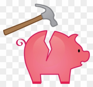 Broken Piggy Bank Icon - Financial Emergency & Budgeting Concept