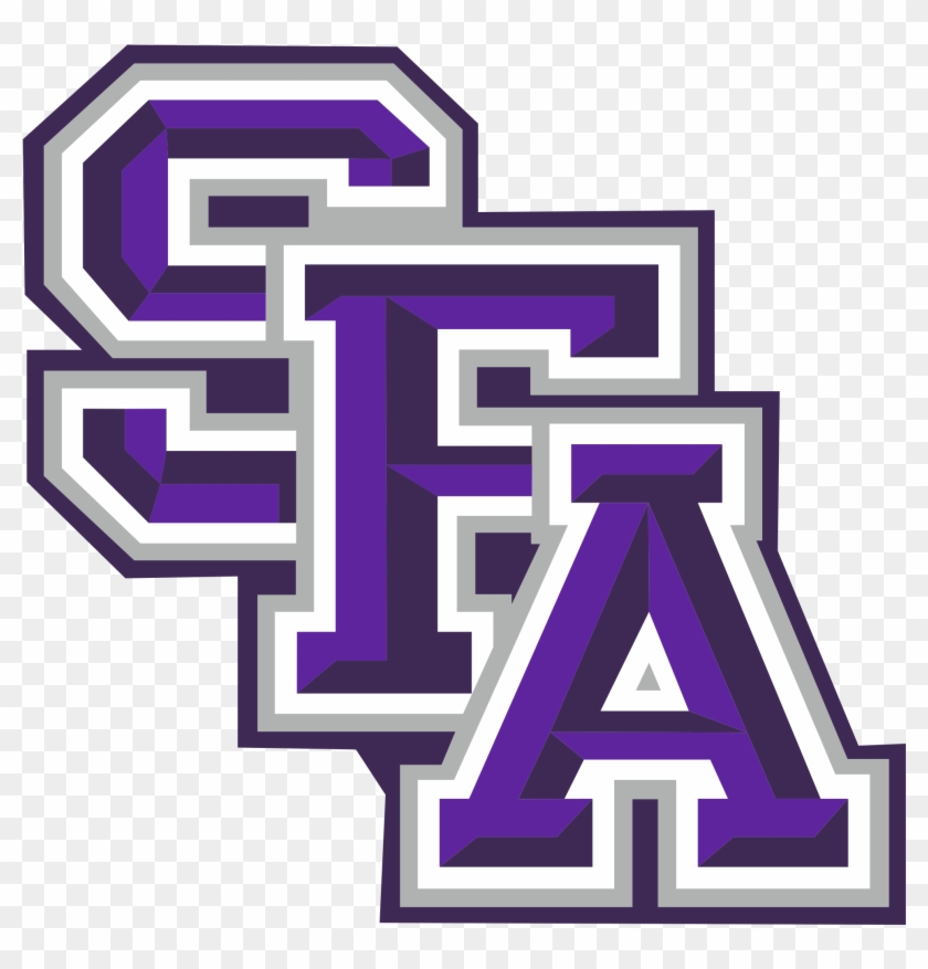 St. Cloud State University interlocking SCSA logo in purple, white, and gray with 3D block lettering.