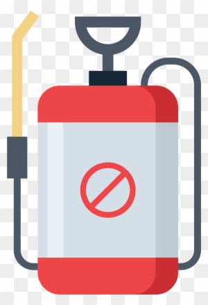 Red and gray handheld sprayer with a red prohibition symbol on its tank, indicating restricted use or hazardous content.