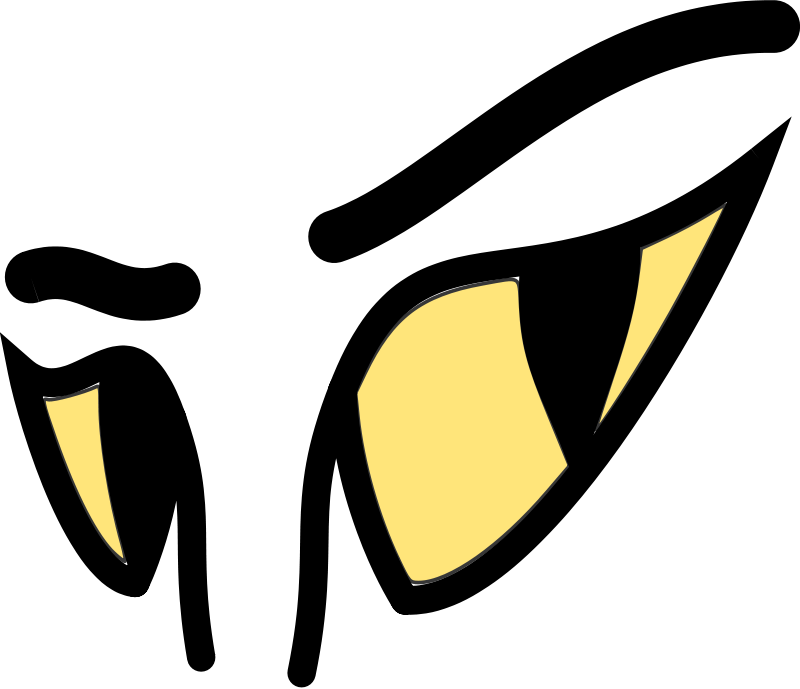 Abstract yellow geometric shapes on a black background, evoking motion or energy.