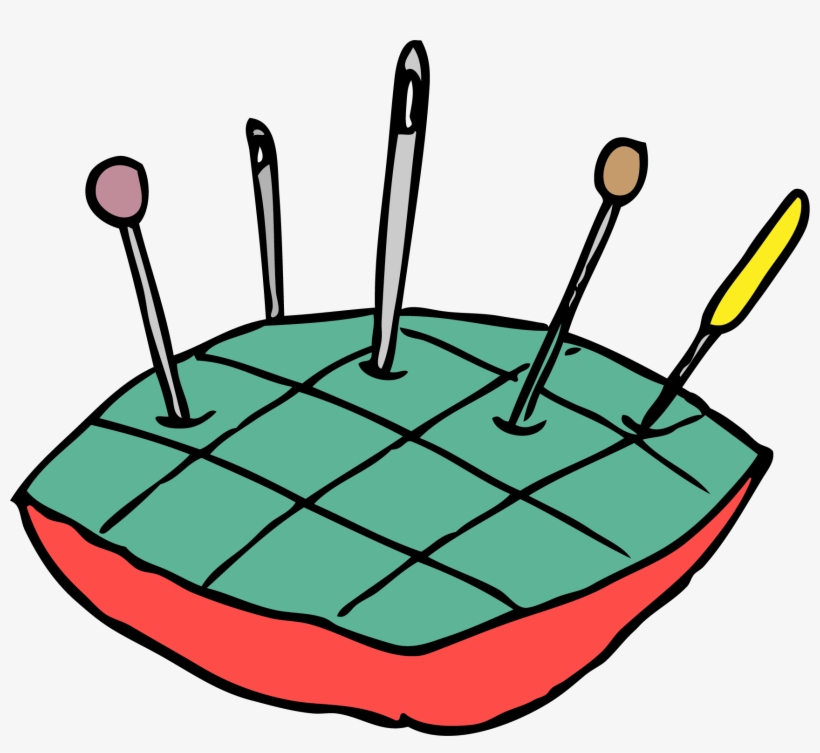 Pincushion with Sewing Pins - Essential Craft Tool Illustration
