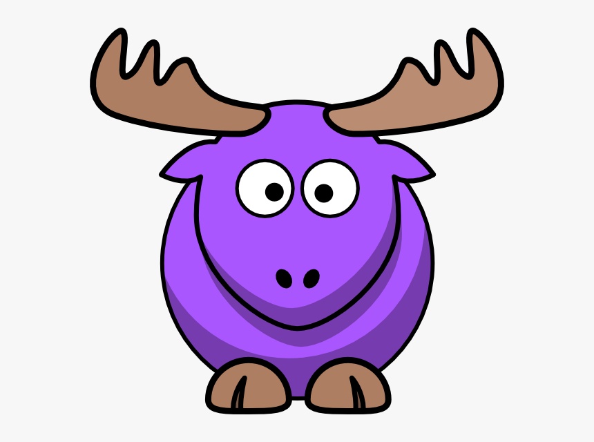 Friendly Purple Moose Cartoon - Free Clipart for Kids & Educators