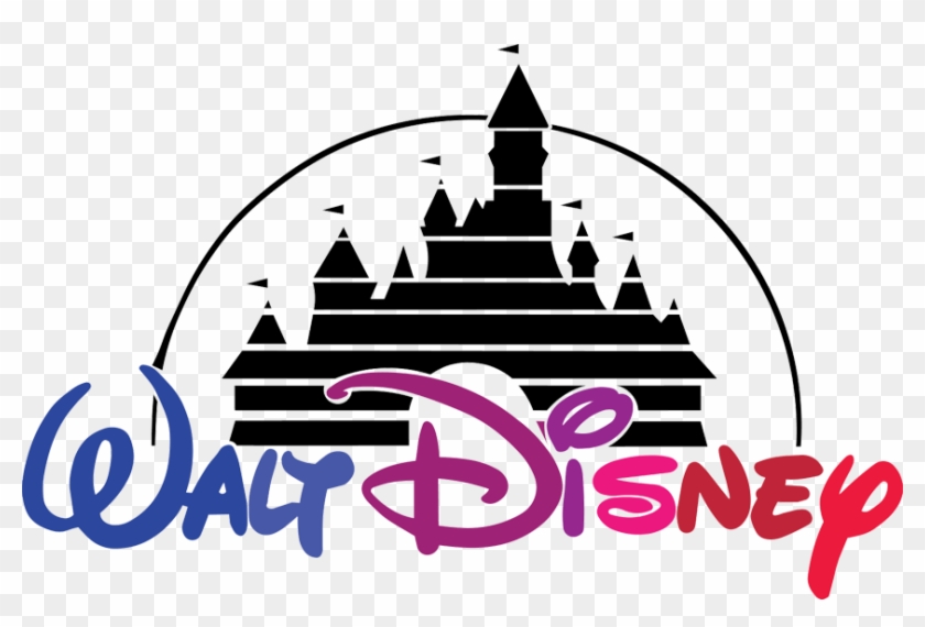Walt Disney logo featuring a black castle silhouette inside an arch, with colorful "Walt Disney" script below.
