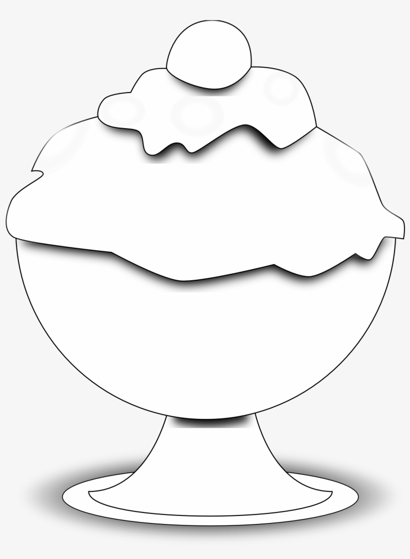 Dessert Bowl Coloring Page - Free Printable Ice Cream Sundae Illustration