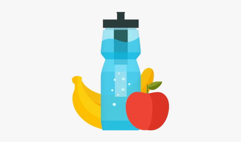 Healthy Hydration and Snacking Essentials - Water Bottle, Apple, Banana