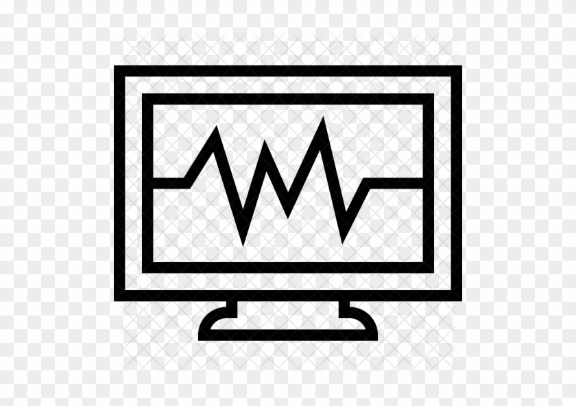 Computer monitor displaying a jagged waveform graph, symbolizing data monitoring or system diagnostics.