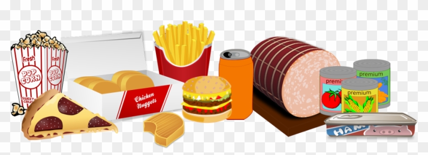 Processed and Fast Food Illustration - Visual Guide to Common Junk Foods
