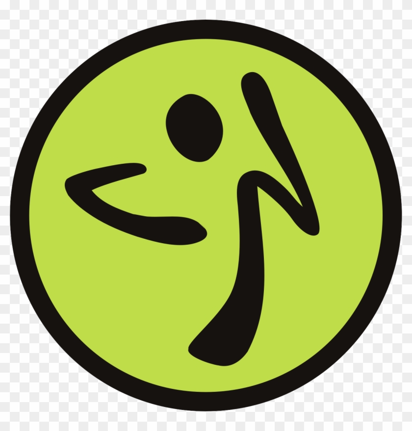 Lime green circular logo with black stylized figure in motion, representing fitness or dance activity.