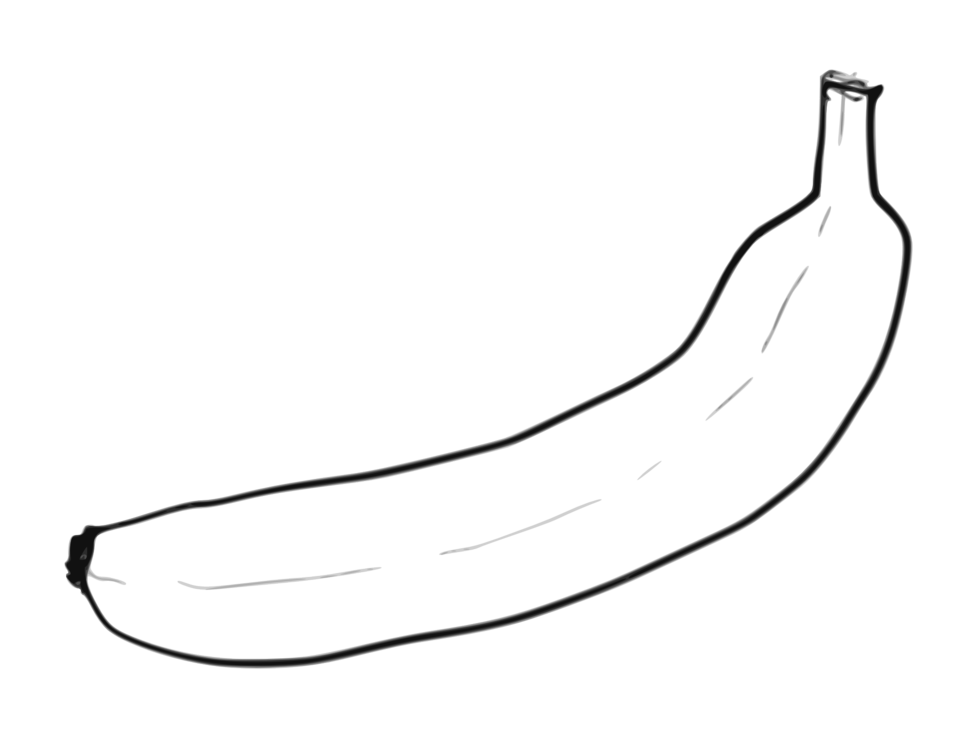 Banana Illustration - Clean Line Art for Food & Design Projects