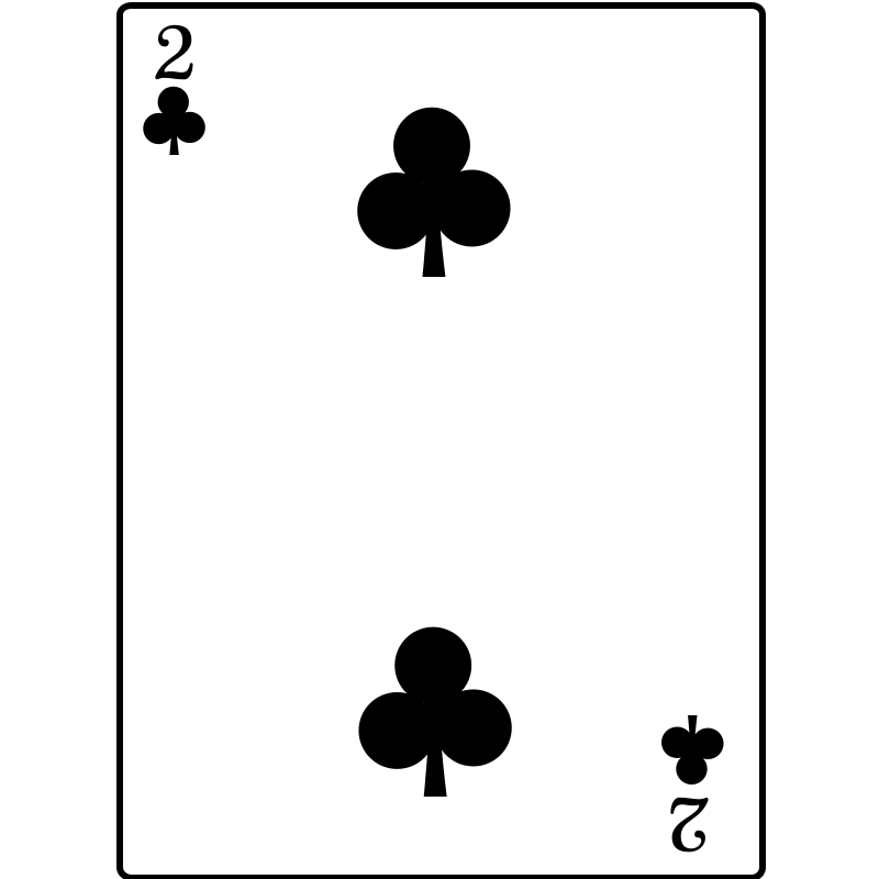 Three of Clubs playing card with classic black club symbols on white background, corner indices visible.