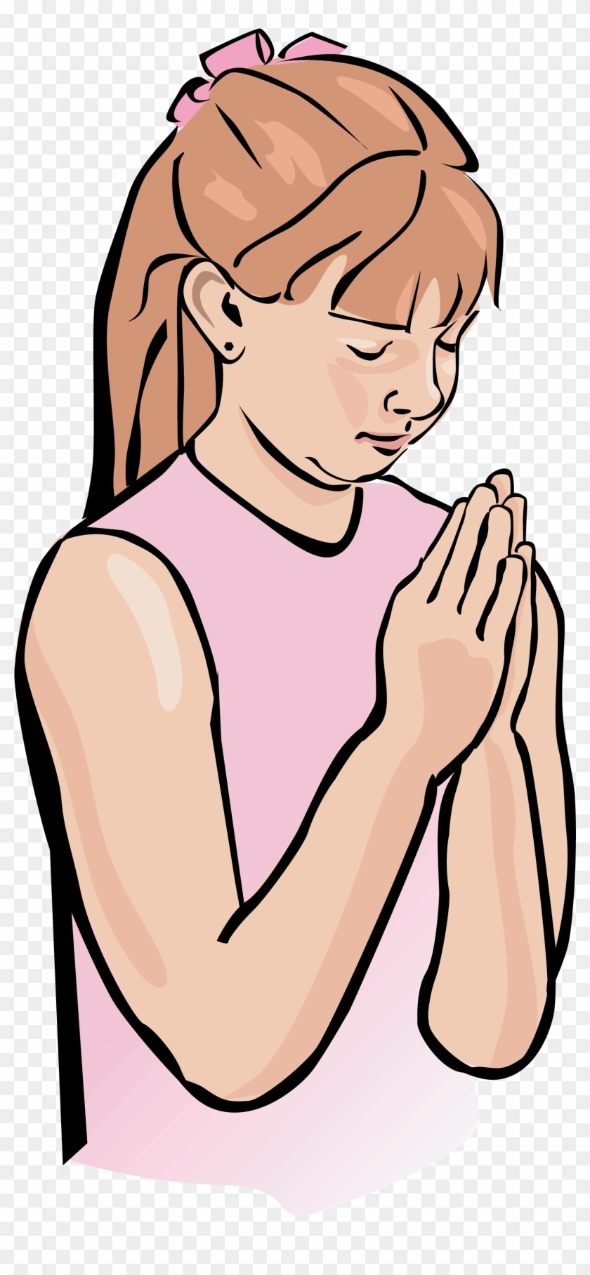 Girl Praying Illustration - Free Clipart for Religious and Educational Use
