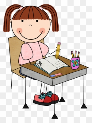 Writing Cliparts Girls 2 - Child Reading Clipart - Free - Clip Art Library