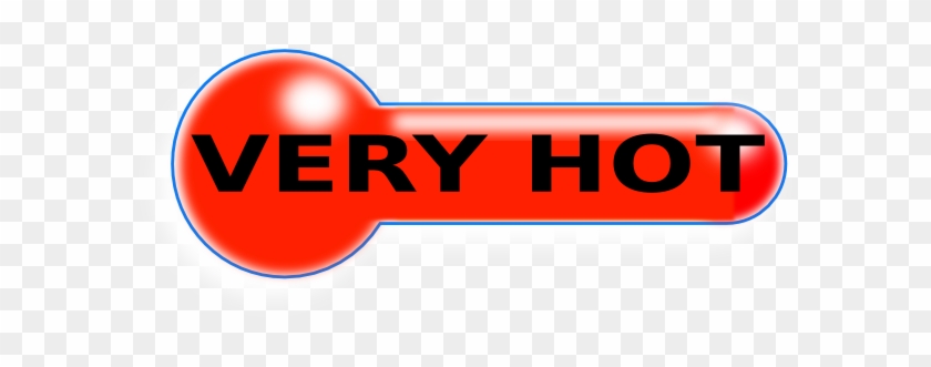 Red thermometer-shaped icon with "VERY HOT" text, indicating extreme heat or high temperature.