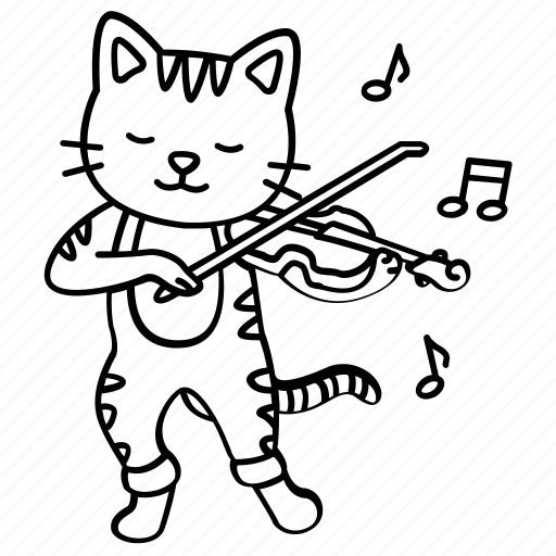 Abstract black line drawing on diagonal striped background, resembling a stylized figure or symbol.