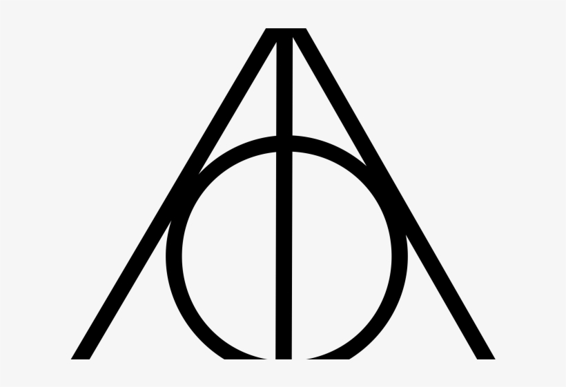 The Deathly Hallows symbol from Harry Potter: a triangle, circle, and vertical line representing invisibility, resurrection, and mastery of death.