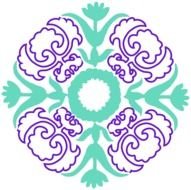 Purple and Teal Floral Mandala Pattern - Decorative Ornamental Design