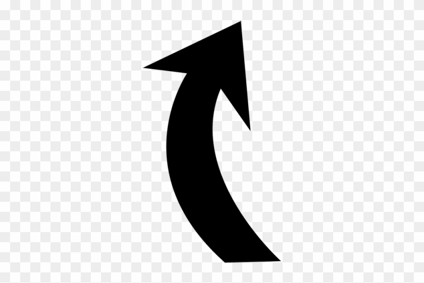 Black curved upward arrow icon on transparent background, indicating return, redo, or navigation direction.