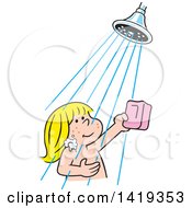 Shower Time Illustration - Clean, Happy Bathing Scene for Kids