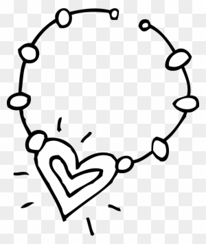 Heart Necklace Illustration - Simple Line Art for Love & Jewelry Themes