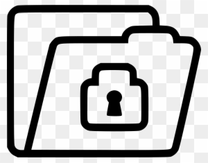 Secure folder icon with padlock symbol indicating data protection or file encryption.