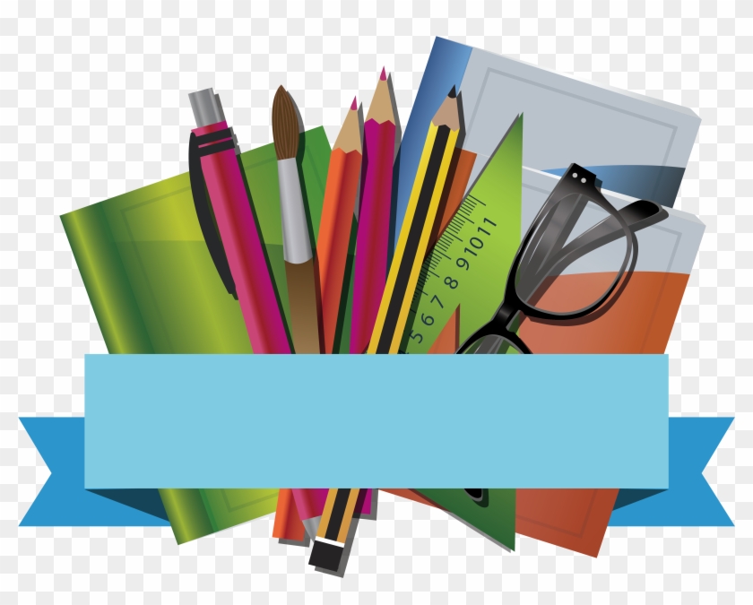 School stationery supplies clip art objects Vector Image
