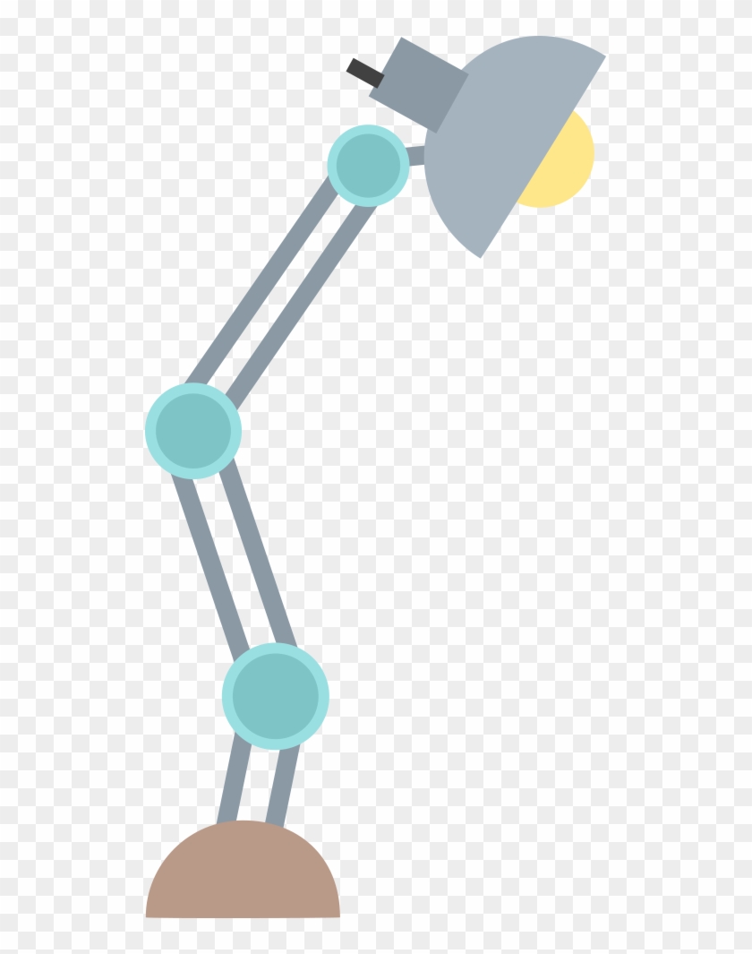 Modern adjustable desk lamp with articulated arms, gray shade, and teal joints on transparent background.