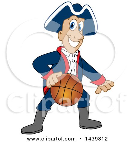 Revolutionary Basketball Mascot Clipart - Fun Historical Sports Illustration