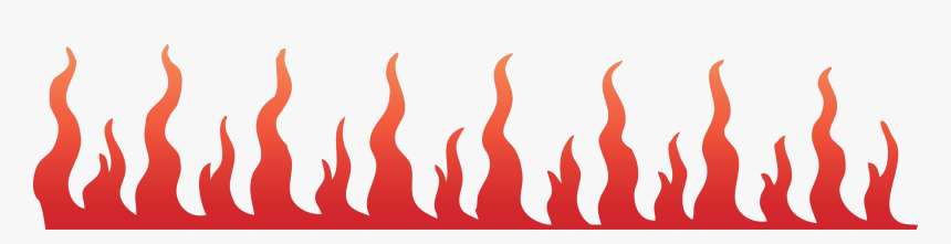 Stylized orange-to-red gradient flame border graphic with smooth, wavy tongues of fire against a transparent background.