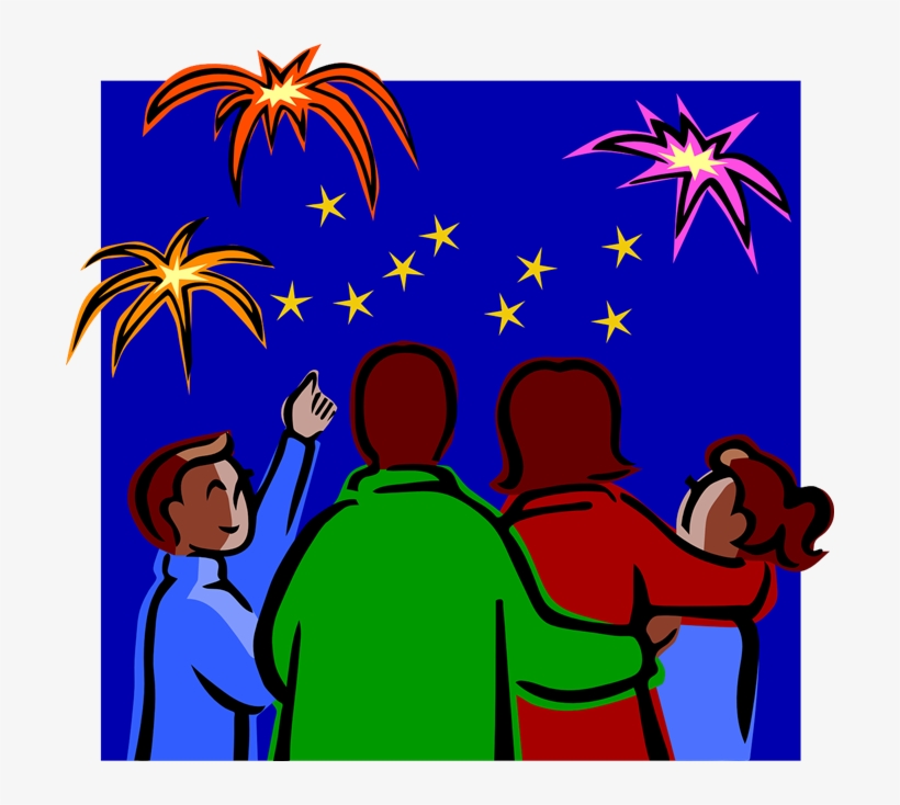 Celebrating Together - Fireworks Night Illustration