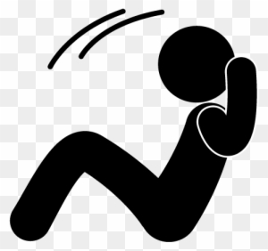 Black stick figure icon depicting a person slipping or falling backward with motion lines indicating loss of balance.