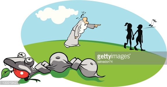 The Futility of Resistance: Cartoon Illustrating Generational Conflict and Technological Change