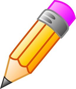 Yellow wooden pencil with pink eraser and silver ferrule, sharpened tip, cartoon-style illustration.