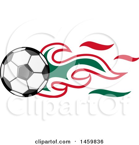 Soccer Ball with National Flag Flames - Sports Graphic Design