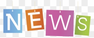 Colorful hanging letter tiles spelling "NEWS" on transparent background.