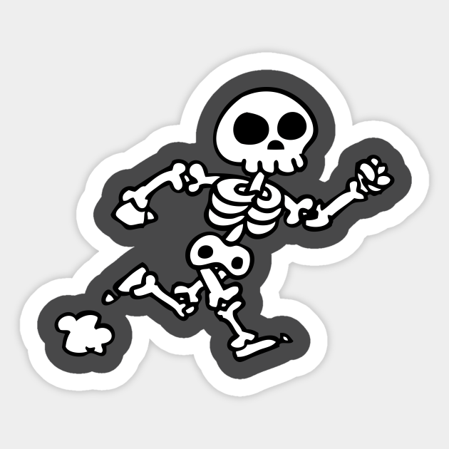 Fun Skeleton Sticker - Playful Halloween or Day of the Dead Decor