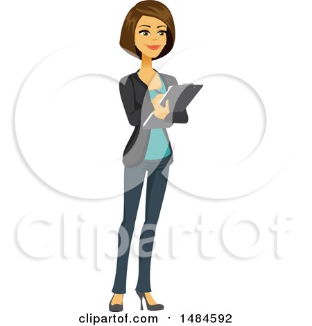 Businesswoman with Clipboard - Professional Vector Illustration
